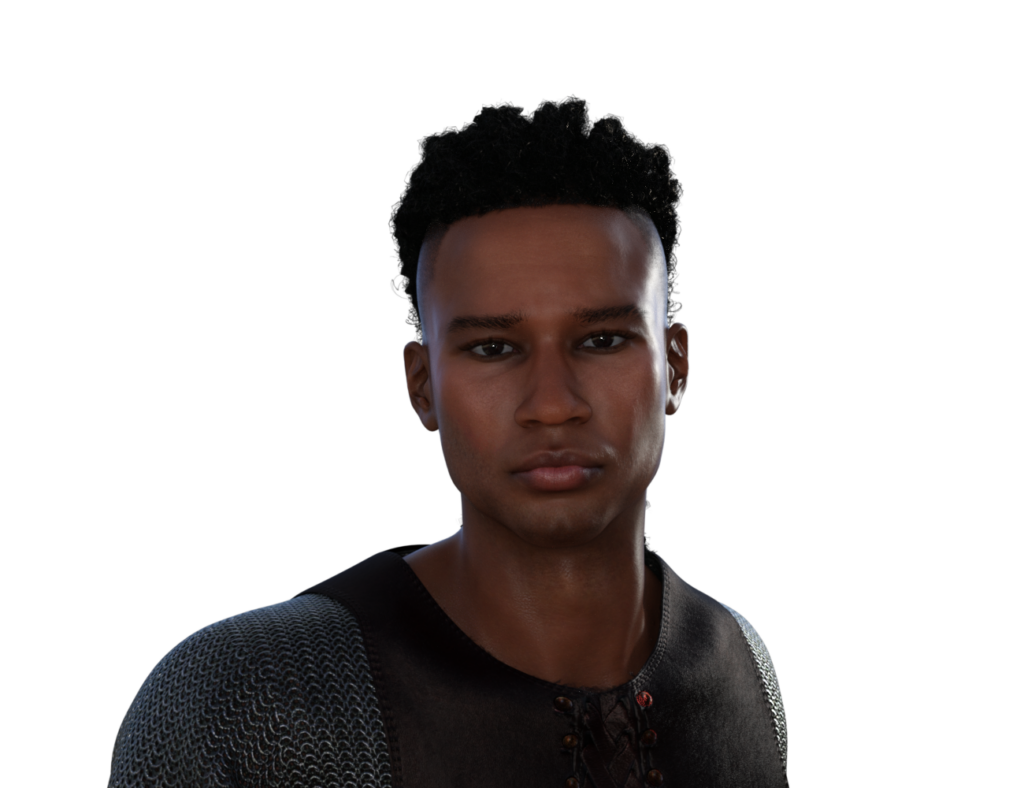 Rendered image of young Prince Ademir.